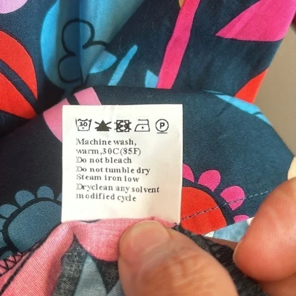 NWT! Green Floral Print Puff Sleeve Ruffled Mini Dress boho retro layered SZ S - Picture 13 of 15